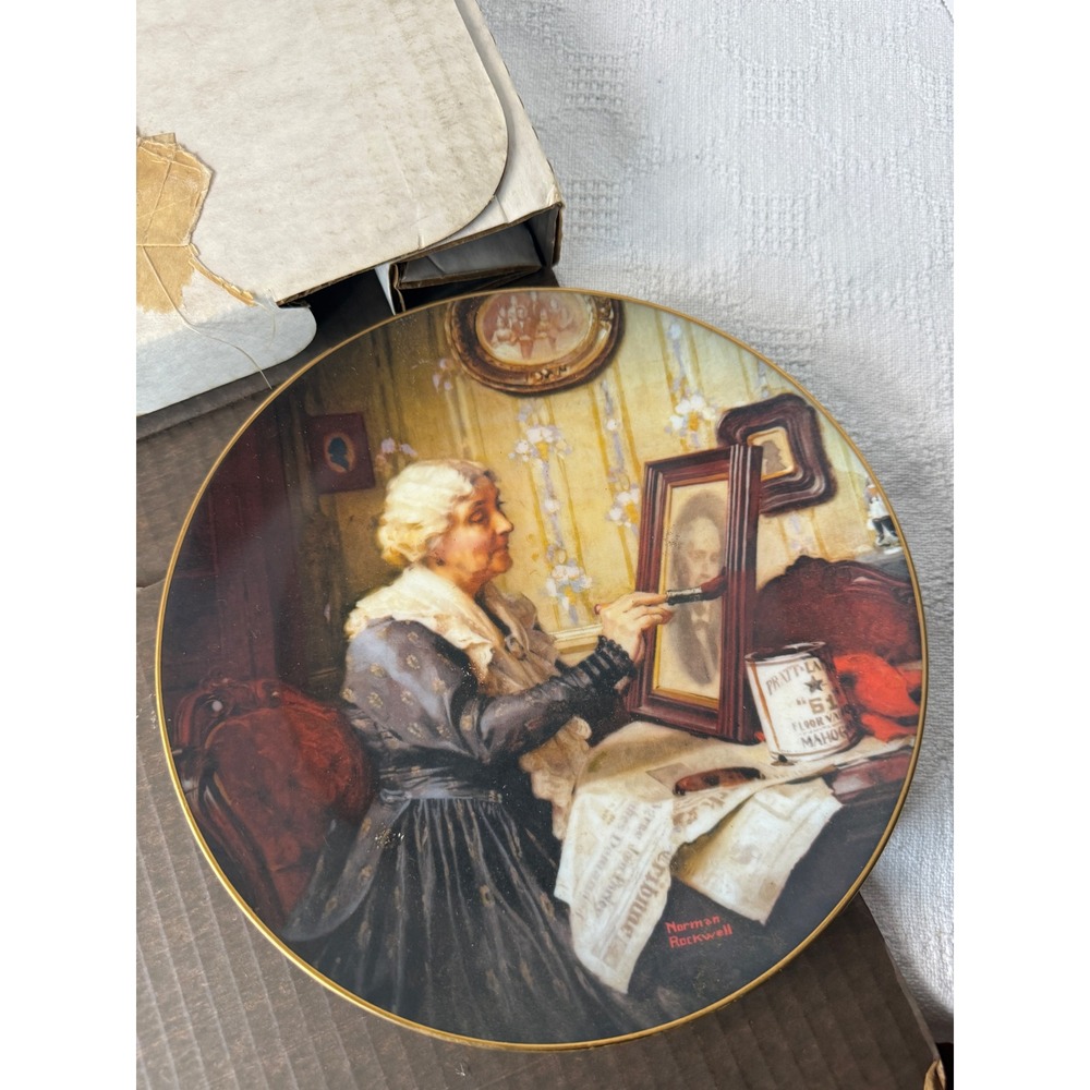Norman Rockwell Grandmas Love Collector Plate Edwin Knowles Golden Moments 1985